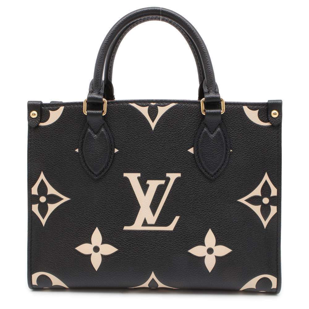 Louis Vuitton Monogram Empreinte OnTheGo Handbag Shoulder Bag Black Bicolor